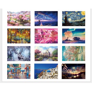 Tranh ghép hình 1000 mảnh mini có kèm keo gắn tranh, Đồ chơi xếp hình 1000 miếng, Jigsaw puzzle 1000 pcs