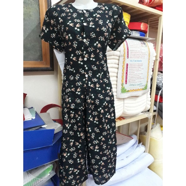 Bộ lanh hoa (quần lửng - áo cộc) dành cho người già