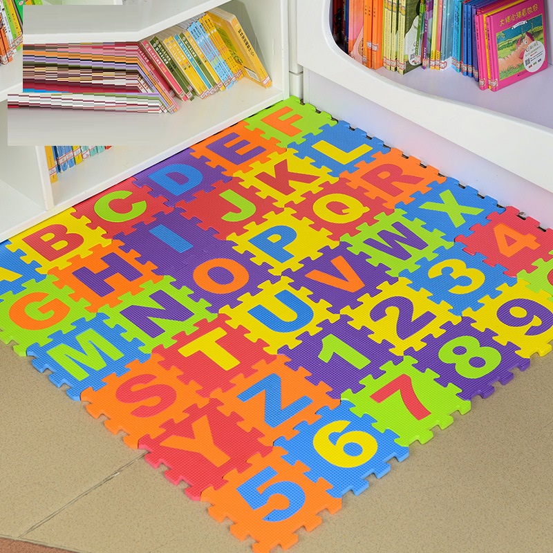 Set 36 thảm xốp EVA lót sàn in hình an toàn cho bé ( 26 chữ cái + 10 chữ số),-CHỌN SIZE- màu ngẫu nhiên