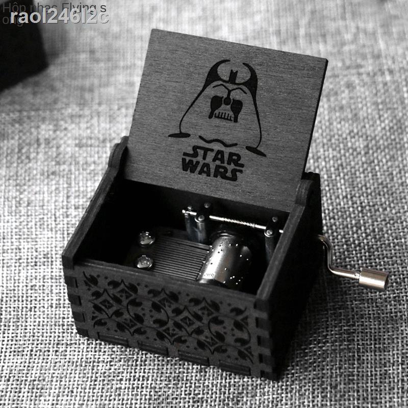 Star Wars Hand Crank Music Box Hộp nhạc bằng gỗ Harry Potter Game of Thrones Sky City Beatles