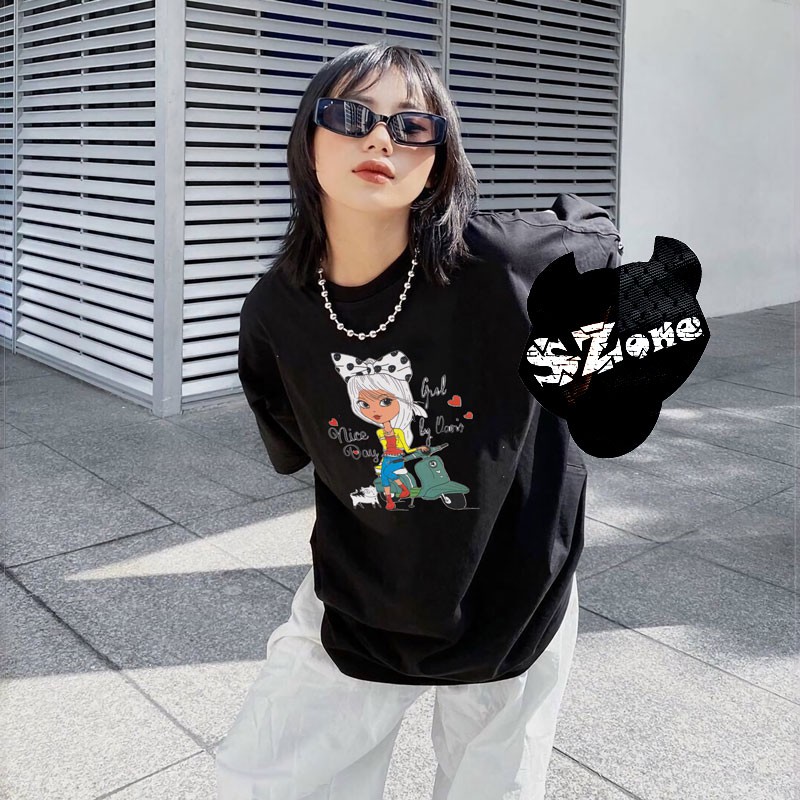 Áo Phông Nữ Cotton 100% In Hình 3D Cao Cấp Phong Cách - Áo Thun Gildan Nam Nữ Unisex Ngắn Tay Chất Mát Mùa Hè Szone PF37