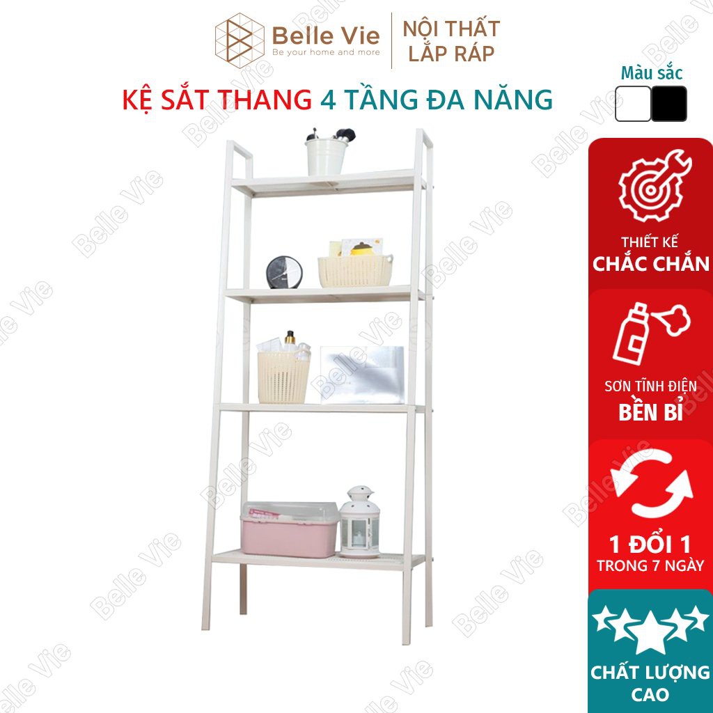 Kệ Sắt Hình Thang 4 Tầng BELLEVIE Kệ Decor Để Đồ Phòng Khách Nhà Bếp Tiện Dụng Phong Cách Hiện Đại