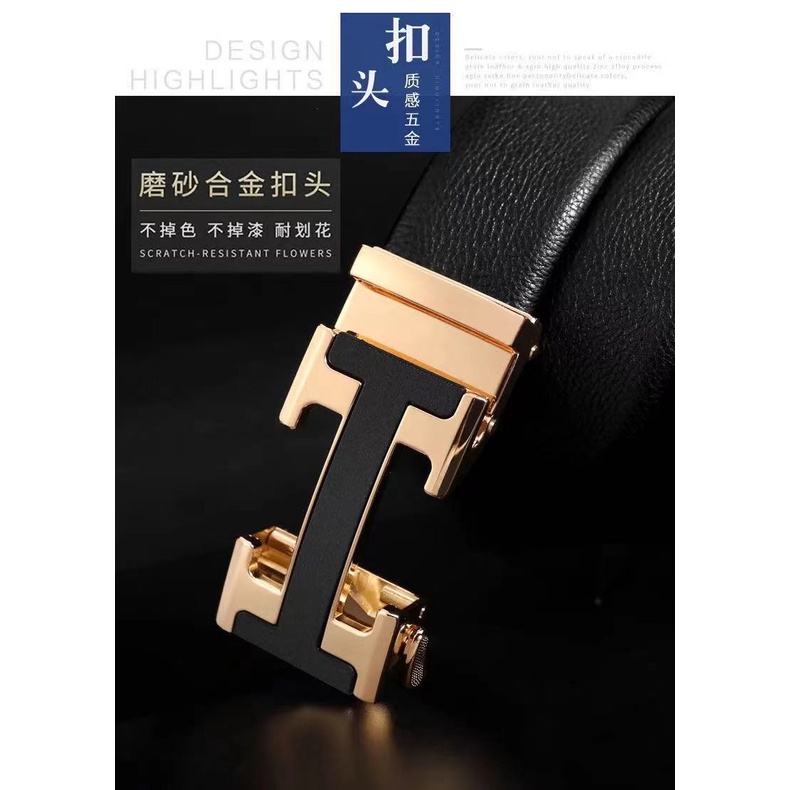 Thắt lưng nam, dây nịt nam da cao cấp mặt hình chữ H