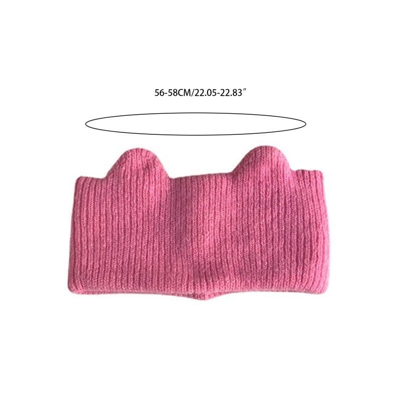 Băng Đô Dệt Kim Co Giãn Màu Trơn Hình Tai Mèo Dễ Thương Cho Bé Gái