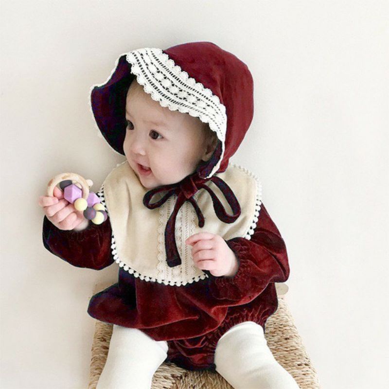 Body nhung đỏ cho bé