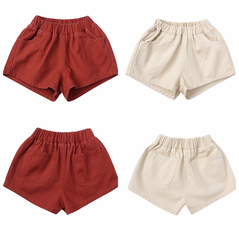Quần Short Cotton Màu Sắc Đơn Giản Thời Trang Mùa Hè Cho Bé 1-7 Tuổi