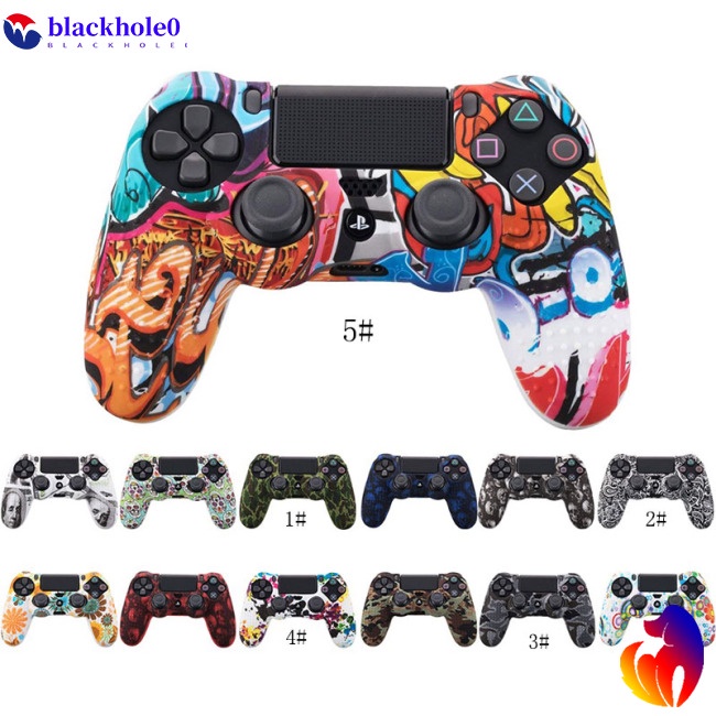 BH Camouflage Case Graffiti Studded Dots Silicone Rubber Gel Skin for Sony PS4 Slim/Pro Controller Cover Case for