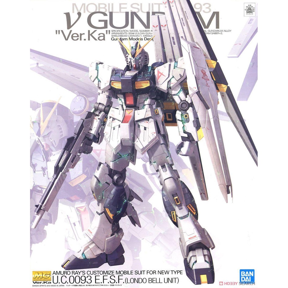 Mô hình MG 1/100 Nu Gundam Ver.Ka - Chính hãng Bandai Nhật Bản
