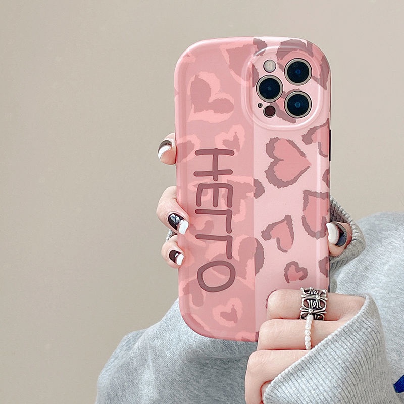 Ốp Điện Thoại Màu Hồng Dễ Thương Cho IPhone 12 13 11 Pro Max X Xs Max Xr 7 8 Plus Hsa1