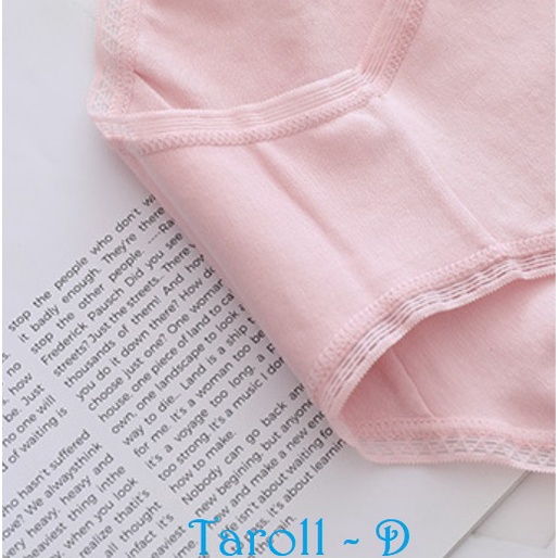 Đồ lót nữ màu trơn vải cotton kháng khuẩn, viền ren đính nơ siêu ngọt ngào gợi cảm TD010