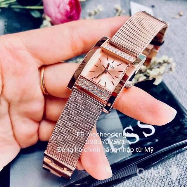 ĐỒNG HỒ NỮ GUESS SQUARE SEXY BACK ROSE GOLD