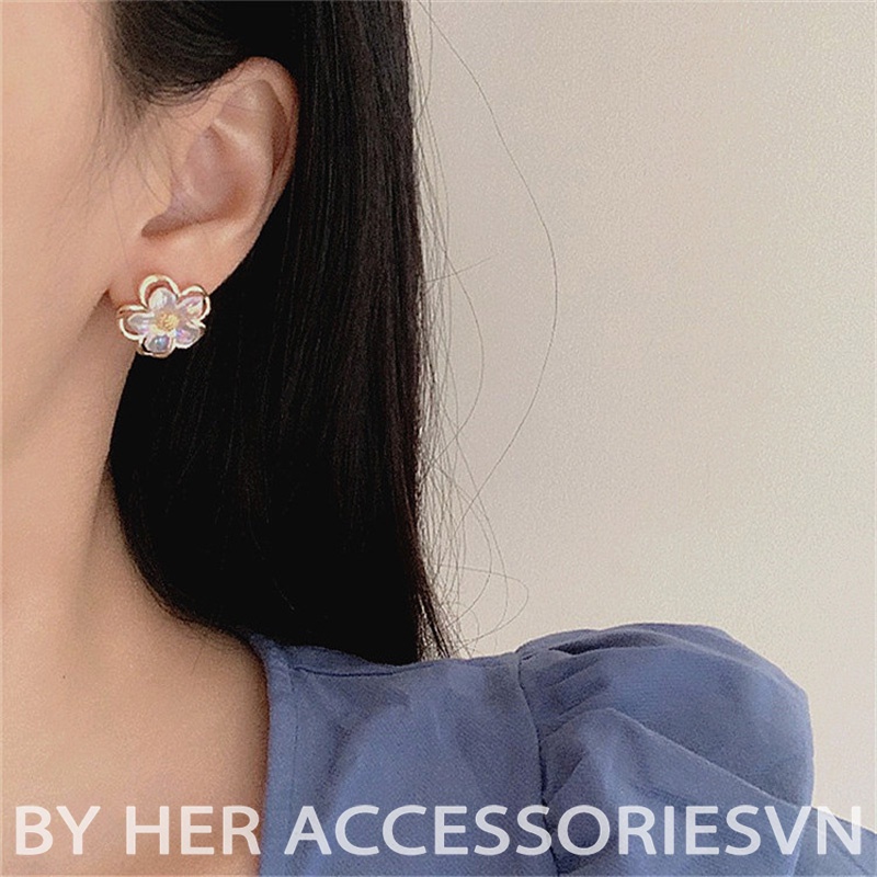 Bông Tai Nữ hoa Daisy Thanh Lịch, chân xỏ bạc 925 Her Accessories H67