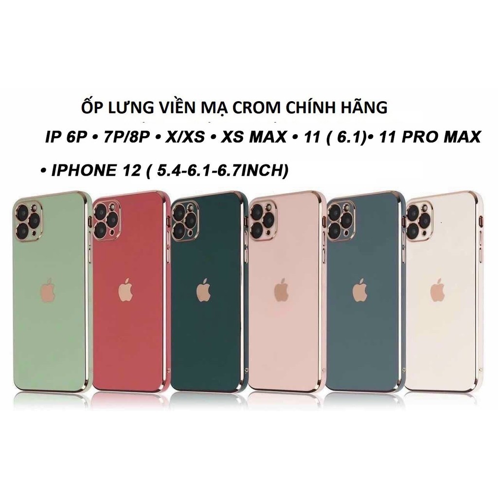 Ốp lưng Iphone viền mạ vàng giả 12 logo táo độc lạ dẻo bóng; 6G/6S ;7/8G ;6PLUS ;7/8PLUS ;X/XS ;XR ;11 ;11PRO ;11PRO MAX