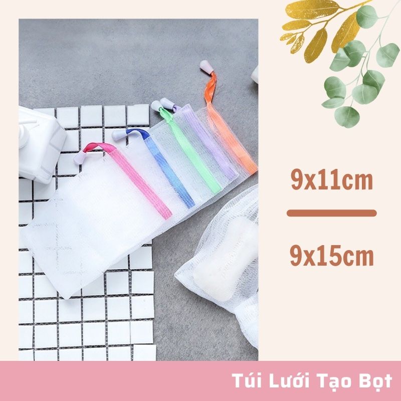 Túi Lưới Tạo Bọt Xà Bông ⚡ Freeship ⚡ Túi Tạo Bọt Nhanh Xà Phòng Nhỏ Gọn, Tiện Lợi 9x11 và 9x15CM - xa_bong_organic