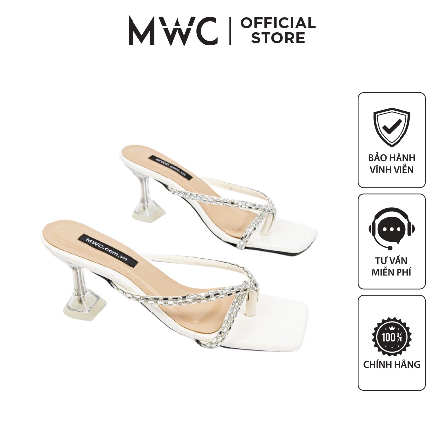Guốc MWC 4155 - Guốc Cao Gót Nữ Mũi Vuông Đế Nhọn 5cm Quai Dây Mảnh Siêu Xinh