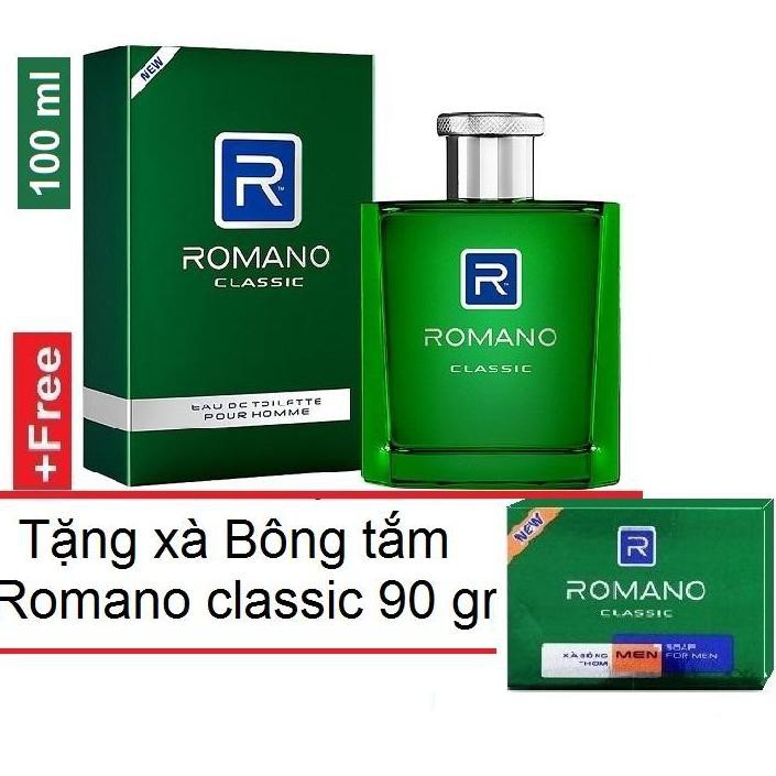 Nước Hoa cao cấp Romano Classic 100ml +Tặng kèm xà bông tắm Classic 90gr -Hàng nhập khẩu