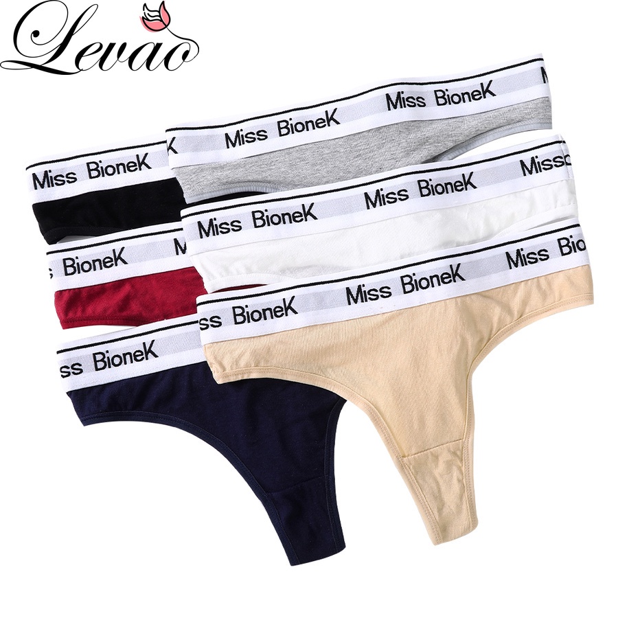 Quần lót Levao cotton in chữ quyến rũ cho nữ
