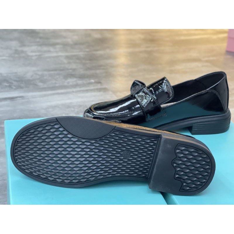 giày lười loafer nữ da thật mũi tròn đế 4cm ecco