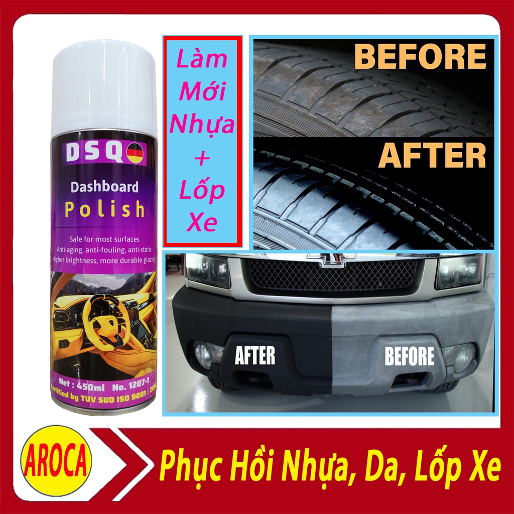 Chai xịt dưỡng nhựa nhám, phục hồi nhựa, Làm mới nhựa đen, Làm mới ghế da Dashboar Waxing THIS AROCA