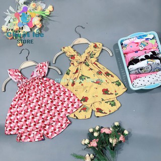 Combo 2 Bộ Đồ Bé Gái Chuột Lắc Store Kiểu 2 Dây Babydoll Chất Cotton Xuất Dư Từ 8Kg Đến 18Kg Giao Ngẫu Nhiên
