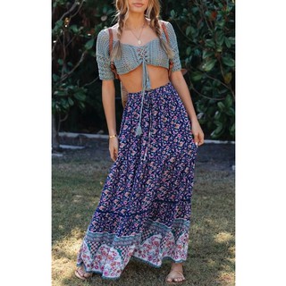 Chân váy thổ cẩm boho dáng dài