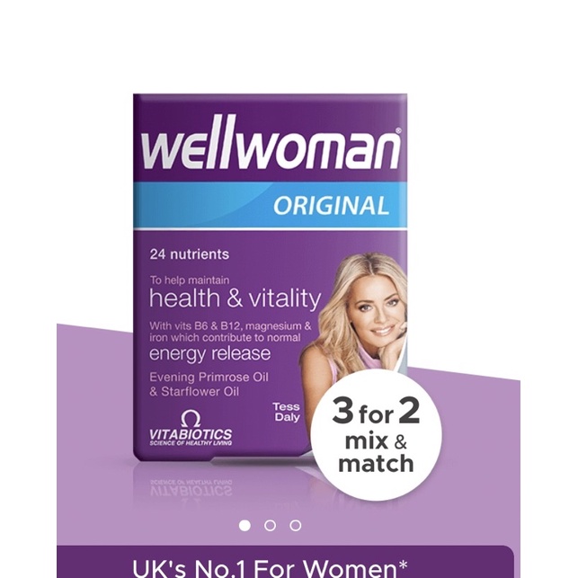 Vitamin tổng hợp cho nữ Wellwoman Original hộp 30 viên