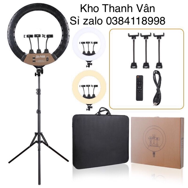 Đèn Led F348 45cm và F488 54cm siêu to 3 kẹp điện thoại và điều khiển từ xa ( Bh 6 tháng )