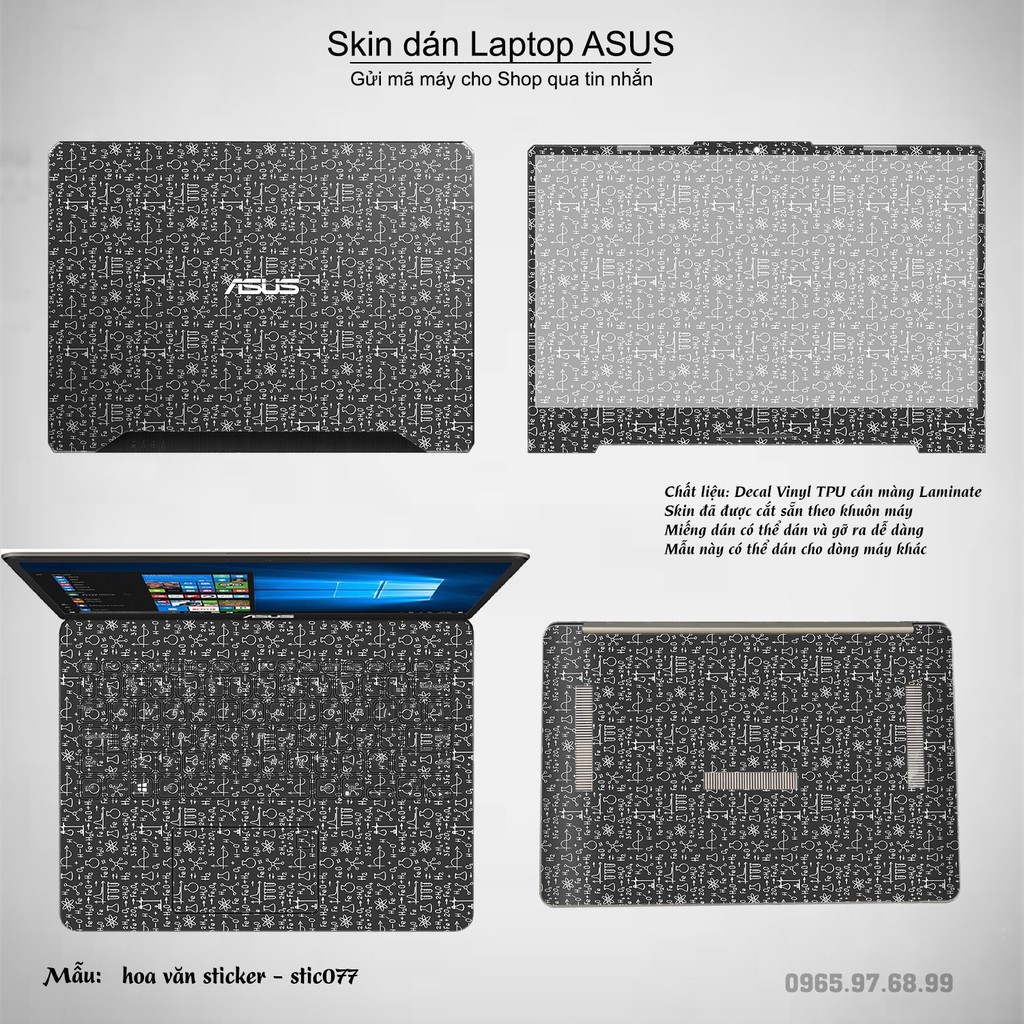 Skin dán Laptop Asus in hình Hoa văn sticker _nhiều mẫu 13 (inbox mã máy cho Shop)