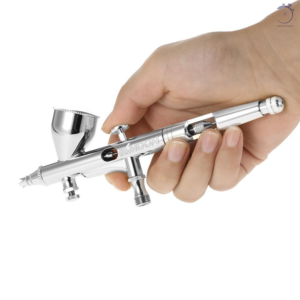 KKmoon 0,25mm Gravity Feed Bộ Airbrush tác dụng kép Bộ Air Brush để vẽ tranh nghệ thuật Hình xăm nghệ thuật móng tay♠