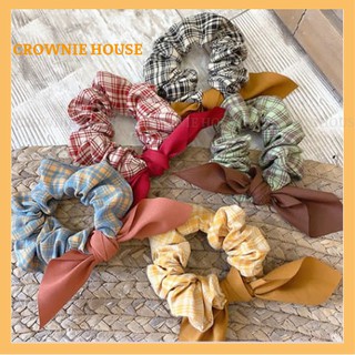 Dây cột tóc nơ caro vintage - đơn giản - phong cách hàn quốc