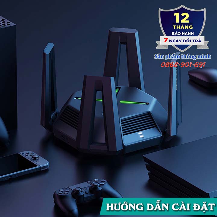 Bộ phát Wifi Router Xiaomi AX9000 AIoT - Wifi 6E nhanh nhất hiện nay - Mesh - 12 anten - 3 băng tần - 1000 thiết bị