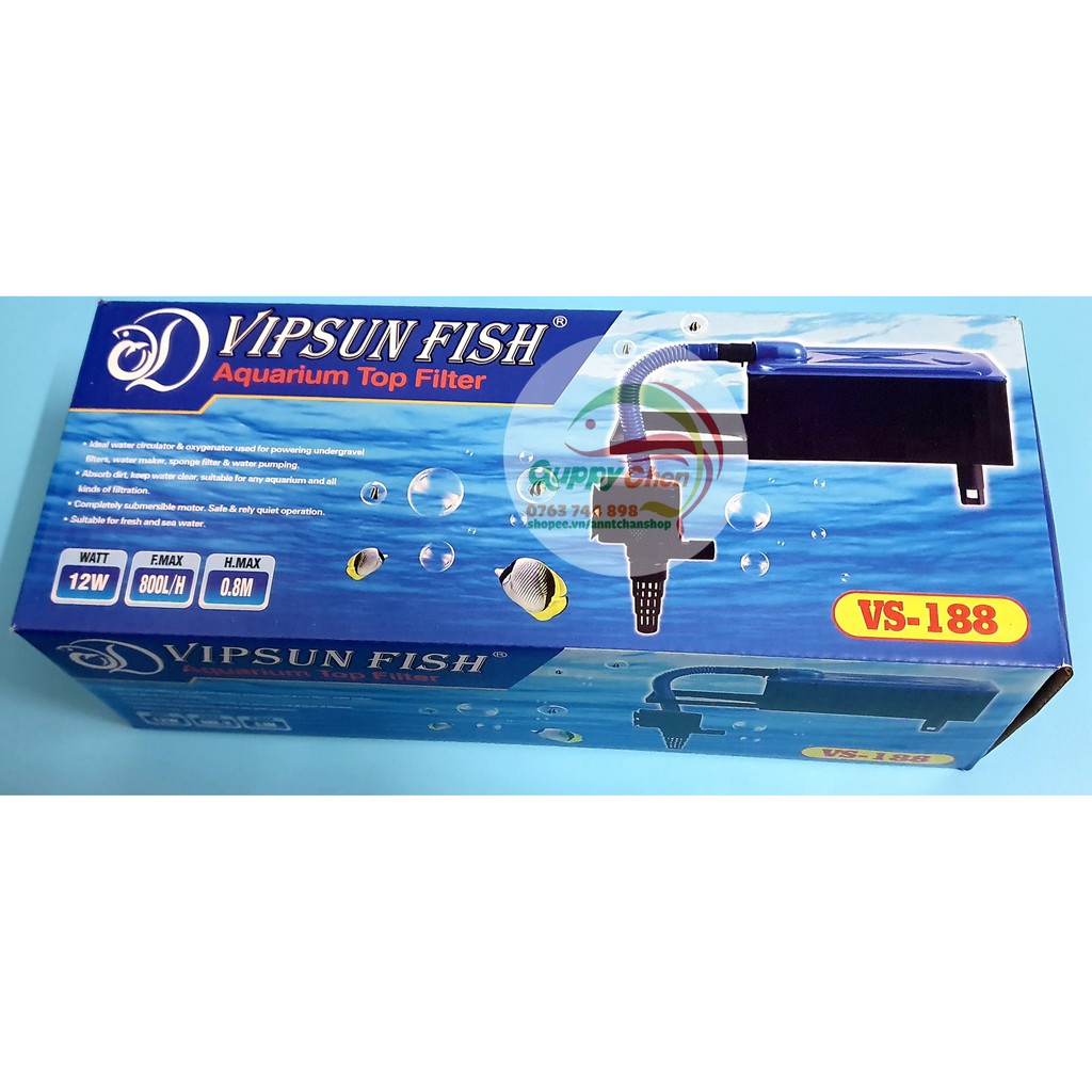 Máy Bơm Máng Lọc Nước Hồ Cá VS-188