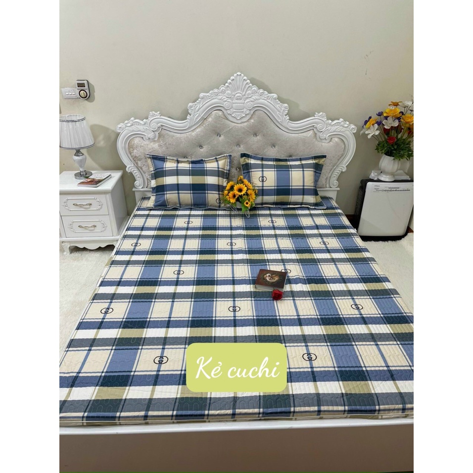 Bộ ga chun trần bông 3 lớp cotton 100%, hàng loại 1 ,kích thước 1m2/1m6/1m8/2m2- TIM XƯỚC