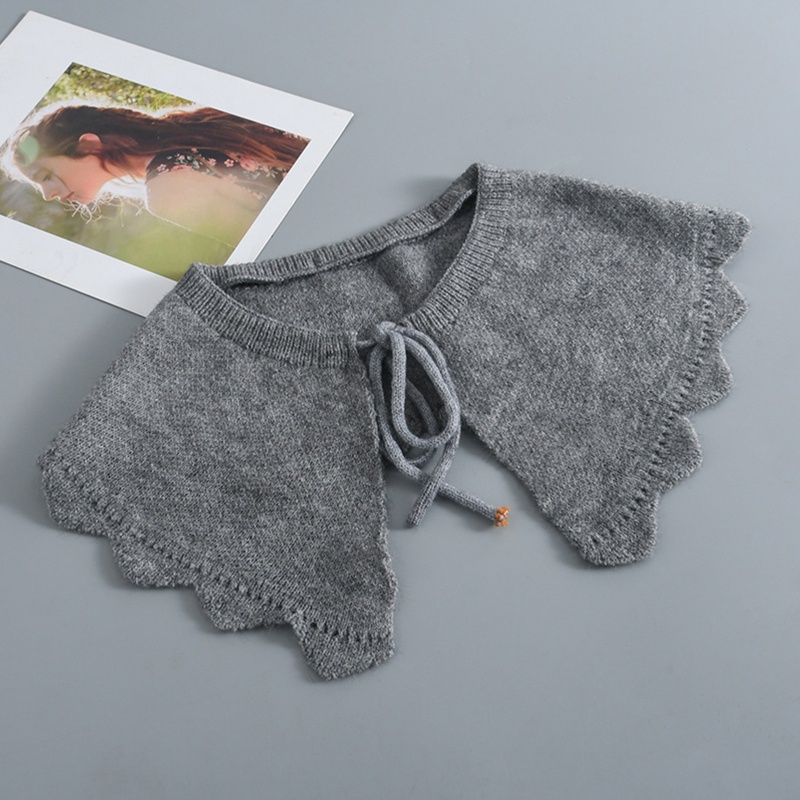 Khăn Choàng Cổ Giả Len Màu Trơn Giữ Ấm Đa Năng Có Thể Tháo Rời Màu Sắc Thời Trang Mùa Đông Cho Nữ