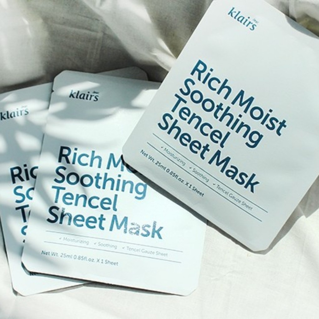 Mặt Nạ Dưỡng Ẩm Làm Mịn Da Dear, Klairs Rich Moist Soothing Tencel Sheet Mask 25ml