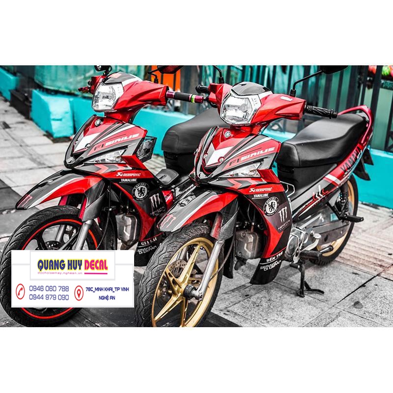 Tem trùm sirius fi đỏ đen monster - Độ dán team trùm decal xe máy sirius fi đỏ đen monster - Team trùm decal xe máy siri