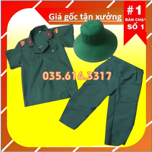 bộ quần áo bộ đội, rằn ri cho bé 10-45kg,