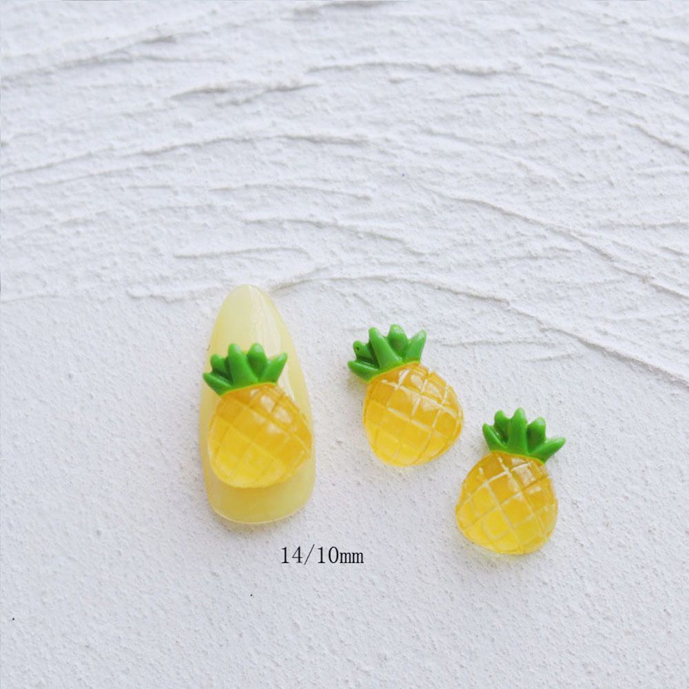 [Hàng mới về] Bộ 10 hạt phụ kiện trang trí móng tay hình trái cây 3d đáng yêu
