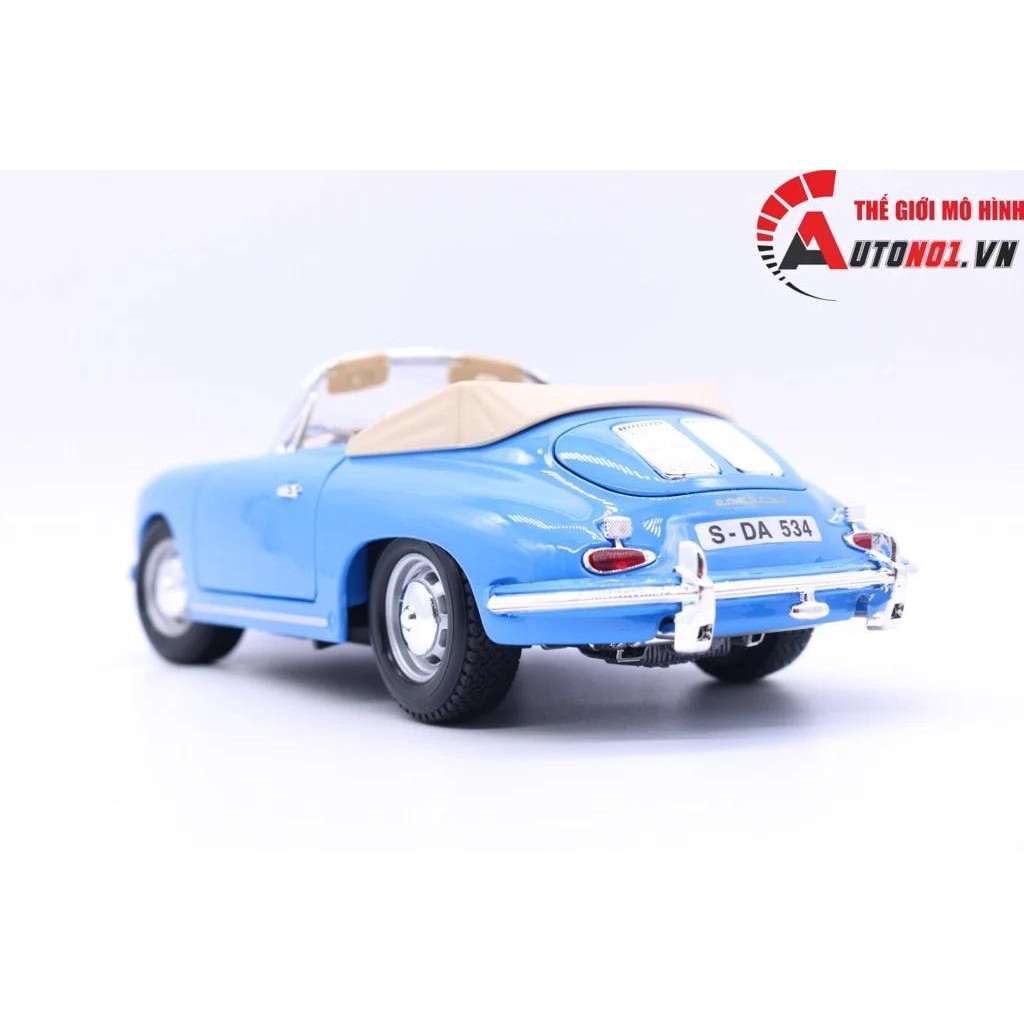 MÔ HÌNH XE PORSCHE 356B CABRIOLET 1961 BLUE 1:18 BBURAGO 6716