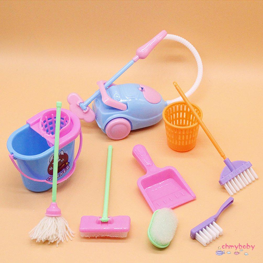 【OMB】 Miniature Mop Dustpan Bucket Brush Cleaning Tools Set For Housework Dolls