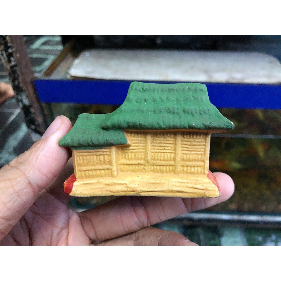 NHÀ LÁ TRANG TRÍ HỒ CÁ NON BỘ 6x4x4cm