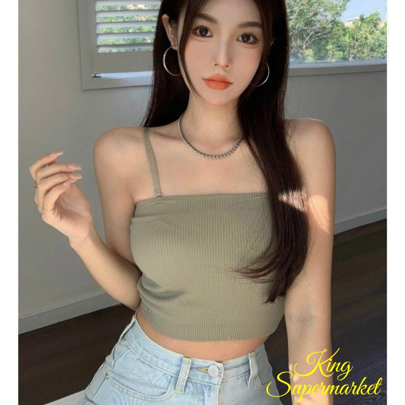 Áo bra 2 dây body có đệm ngực, áo ống dáng croptop chất liệu gân thun co giãn Mẫu HD002 | BigBuy360 - bigbuy360.vn