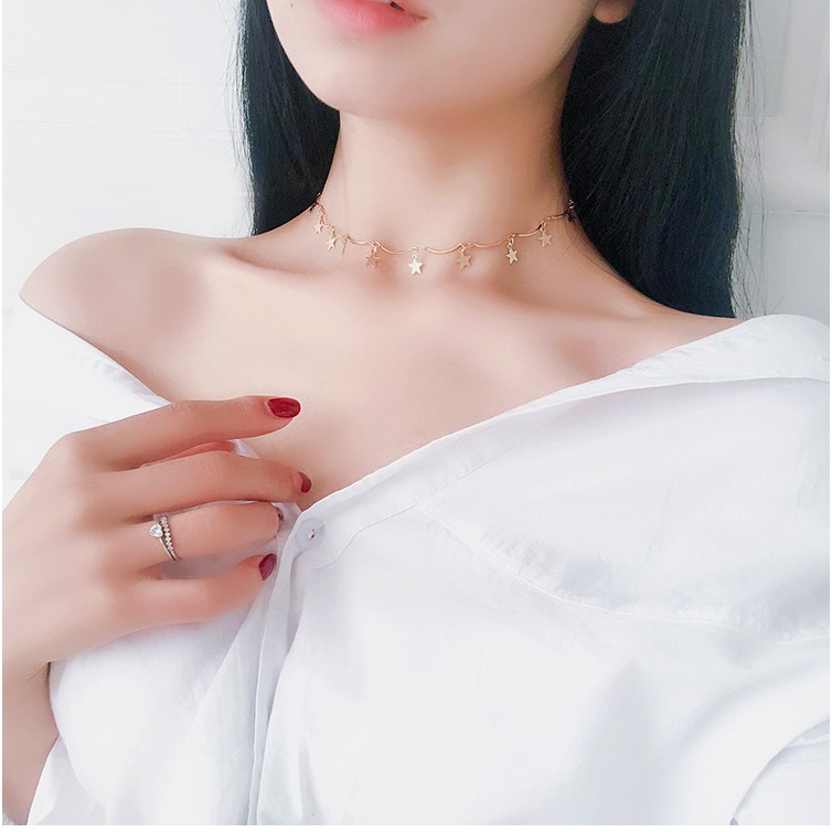 Vòng chocker kim loại họa tiết ngôi sao nhỏ VC28