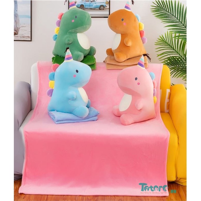 Bộ Chăn trong Gối văn phòng cao cấp 3 trong 1 Gấu bông Khủng Long Mập Ú Thú bông dễ thương