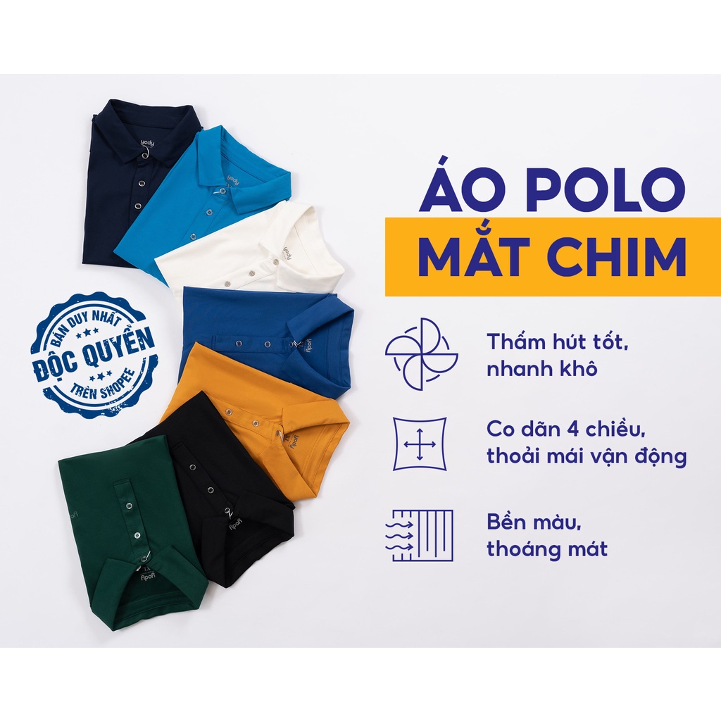 Áo polo nam YODY mắt chim gia đình đứng form thoáng mát MPS41 APM5431