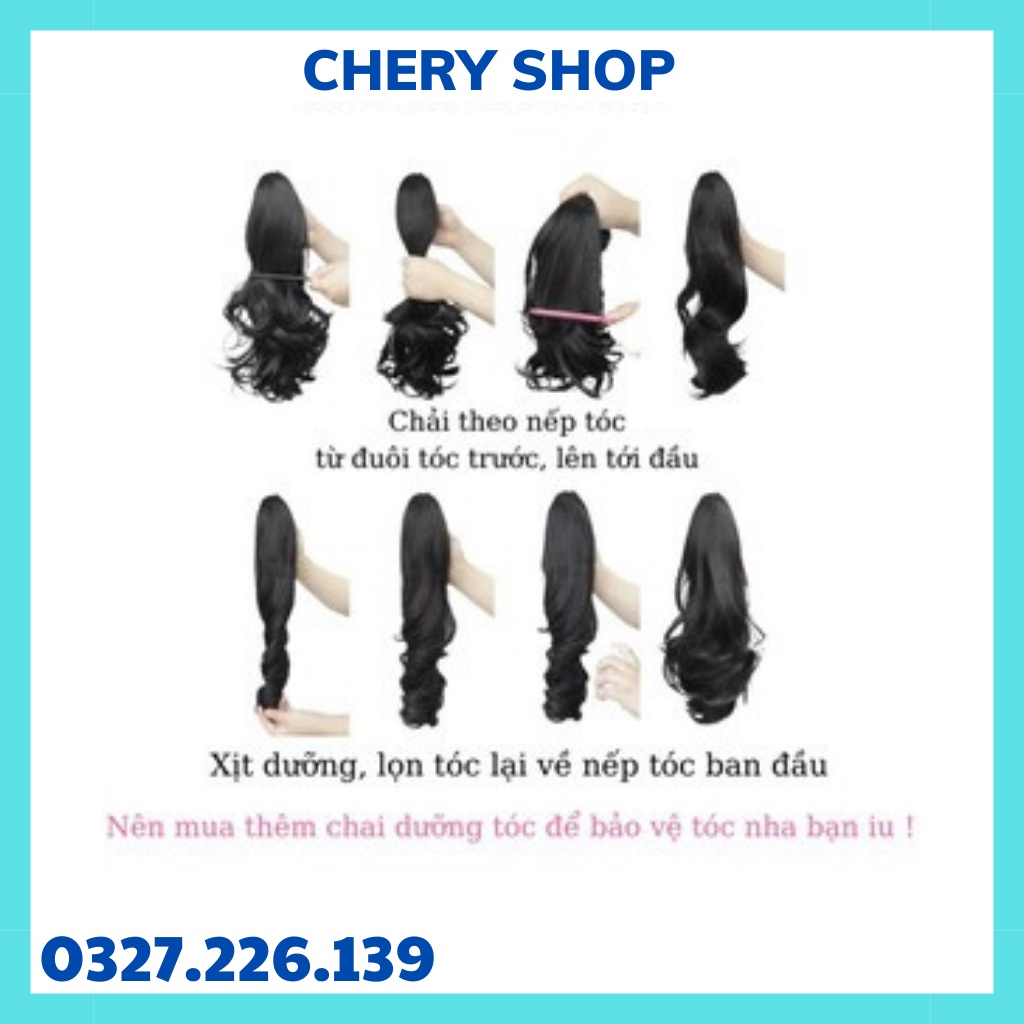 Tóc giả nữ ngoặm , ngoặm xoăn đuôi lửng n52