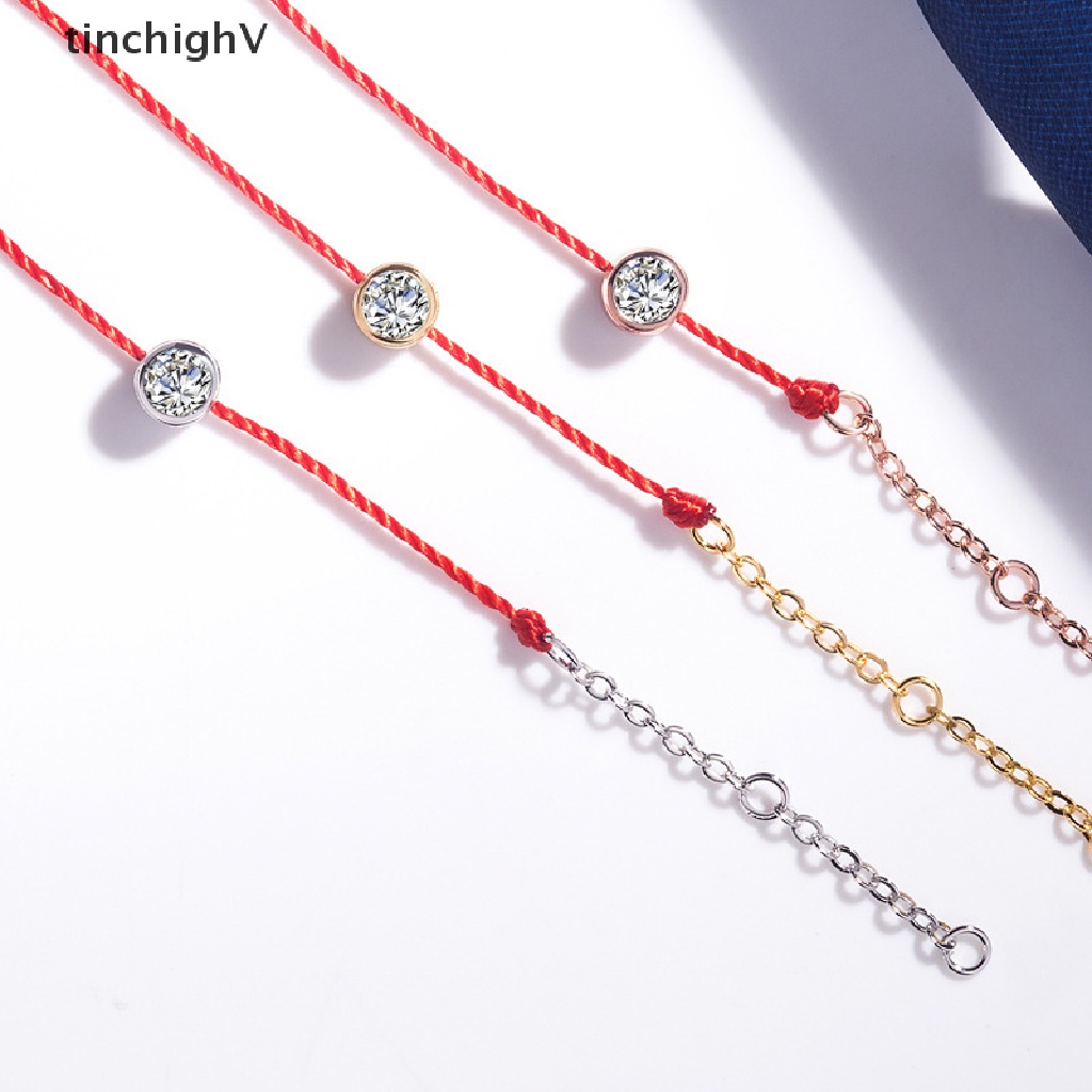 Vòng Tay Dây Đỏ Đính Đá Zircon Thời Trang Cho Nữ