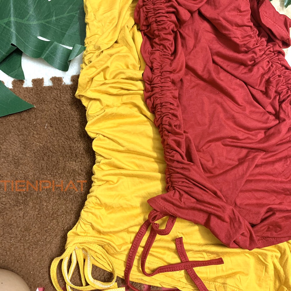 Đầm body rút thân hai dây vải thun lụa (50 kg trở lại) (Ảnh thật) | BigBuy360 - bigbuy360.vn