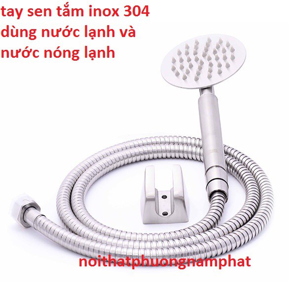 [SALE SỐC] Bộ Tay sen tắm INOX 304 TS2 Và Dây Sen và Cài Sen TAY SEN TRÒN INOX hạt nước to phun mạnh