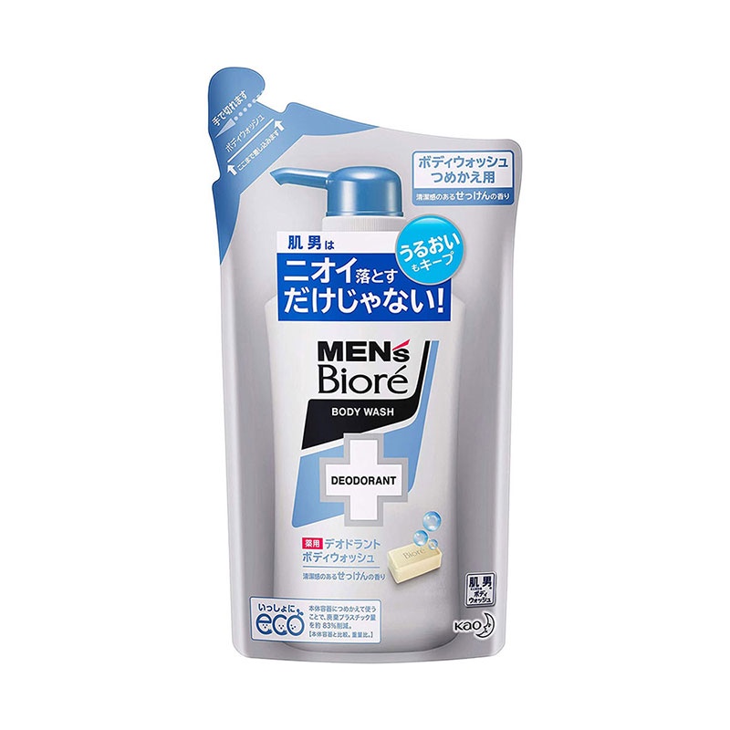 Sữa tắm khử mùi MEN's Bioré - Bạc hà mát lạnh, Xà phòng thơm mát dạng Chai 440ml , Túi 380ml